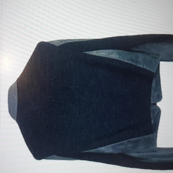 BCBGMaxAzria Leather Moto Jacket Cropped Gray Zippered Pockets Women Small EUC - Picture 3 of 15